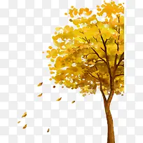 春天黄色漂浮大树-空若网 春天黄色漂浮大树-空若网