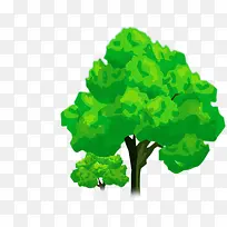 绿色春天卡通大树-空若网 绿色春天卡通大树-空若网