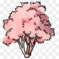 粉色卡通艺术大树-空若网 粉色卡通艺术大树-空若网
