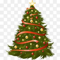 手绘圣诞节大树礼物装饰-空若网 手绘圣诞节大树礼物装饰-空若网