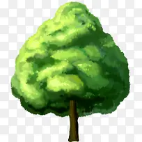 手绘绿色大树插画树叶-空若网 手绘绿色大树插画树叶-空若网