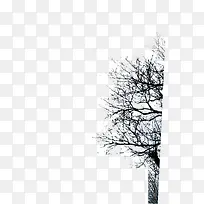 手绘黑色水墨大树-空若网 手绘黑色水墨大树-空若网