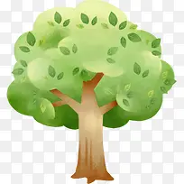 手绘清新绿色大树-空若网 手绘清新绿色大树-空若网