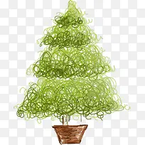 绿色线条艺术大树-空若网 绿色线条艺术大树-空若网