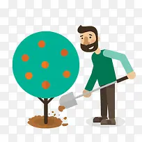 卡通植树-空若网 卡通植树-空若网