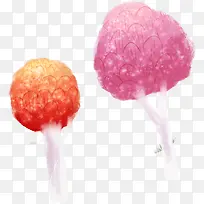 手绘粉色卡通大树-空若网 手绘粉色卡通大树-空若网