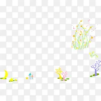 彩色手绘建筑大树-空若网 彩色手绘建筑大树-空若网