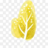 春天手绘黄色大树-空若网 春天手绘黄色大树-空若网