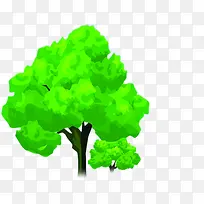手绘卡通绿色大树-空若网 手绘卡通绿色大树-空若网