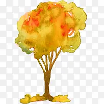 黄色清新淡雅大树-空若网 黄色清新淡雅大树-空若网