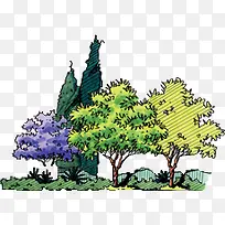 手绘春日美景大树-空若网 手绘春日美景大树-空若网