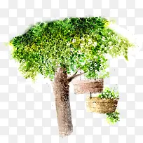 绿色手绘户外大树-空若网 绿色手绘户外大树-空若网