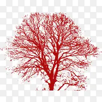 红色可爱大树美景-空若网 红色可爱大树美景-空若网