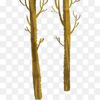 手绘春季棕色大树-空若网 手绘春季棕色大树-空若网