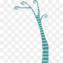 手绘蓝色条纹大树-空若网 手绘蓝色条纹大树-空若网