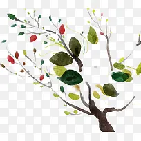 手绘漂浮树叶大树-空若网 手绘漂浮树叶大树-空若网