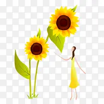 手绘向日葵-空若网 手绘向日葵-空若网