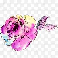 紫色水彩花朵植物-空若网 紫色水彩花朵植物-空若网
