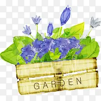 手绘紫色唯美插画花朵-空若网 手绘紫色唯美插画花朵-空若网