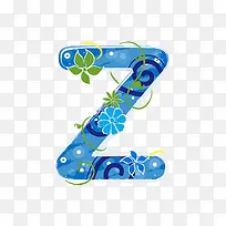 蓝色花纹字母z-空若网 蓝色花纹字母z-空若网
