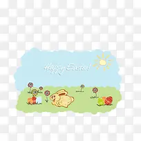 扁平化复活节装饰矢量图-空若网 扁平化复活节装饰矢量图-空若网