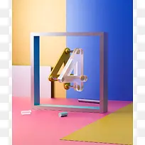 蓝黄色背景立体数字-空若网 蓝黄色背景立体数字-空若网