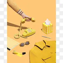 黄色背景卡通电话-空若网 黄色背景卡通电话-空若网