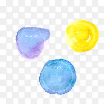 蓝色黄色水彩点-空若网 蓝色黄色水彩点-空若网