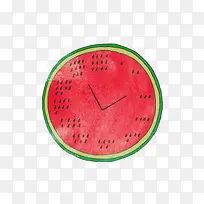 手绘西瓜时钟图案-空若网 手绘西瓜时钟图案-空若网
