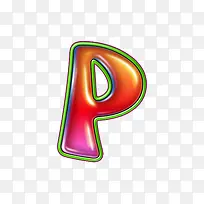 渐变红圆字母p-空若网 渐变红圆字母p-空若网