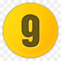 黄色的数字9图标-空若网 黄色的数字9图标-空若网