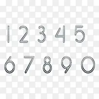 简约银边复古钻石阿拉伯数字-空若网 简约银边复古钻石阿拉伯数字-空若网