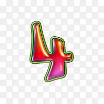 渐变红圆字母数字4-空若网 渐变红圆字母数字4-空若网