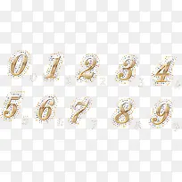 金色钻石阿拉伯数字矢量图-空若网 金色钻石阿拉伯数字矢量图-空若网