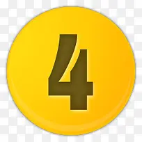 黄色的数字4图标-空若网 黄色的数字4图标-空若网