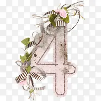 数字4装饰图案-空若网 数字4装饰图案-空若网