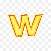 橙色手绘字母w-空若网 橙色手绘字母w-空若网