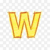 橙色手绘字母w-空若网 橙色手绘字母w-空若网