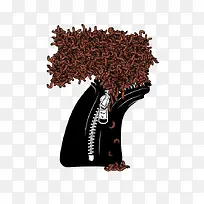 卷发拉链数字7-空若网 卷发拉链数字7-空若网