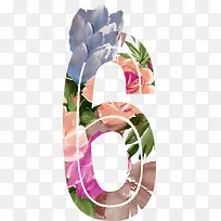艺术花草数字六-空若网 艺术花草数字六-空若网
