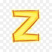 橙色手绘字母z-空若网 橙色手绘字母z-空若网