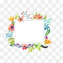 矢量水彩花草边框素材-空若网 矢量水彩花草边框素材-空若网