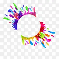 彩色泼墨边框免扣素材-空若网 彩色泼墨边框免扣素材-空若网