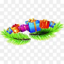 彩色卡通礼盒树枝-空若网 彩色卡通礼盒树枝-空若网