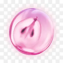 白色透明梨切半-空若网 白色透明梨切半-空若网