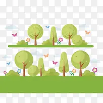 矢量树和蝴蝶-空若网 矢量树和蝴蝶-空若网