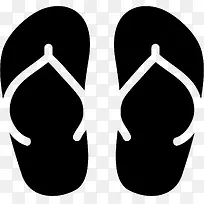 黑色底白色边凉拖-空若网 黑色底白色边凉拖-空若网