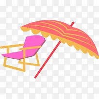 太阳伞躺椅png矢量素材-空若网 太阳伞躺椅png矢量素材-空若网