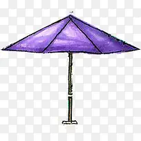 手绘水彩紫色遮阳伞-空若网 手绘水彩紫色遮阳伞-空若网