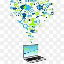 笔记本电脑互联网元素-空若网 笔记本电脑互联网元素-空若网